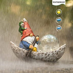 Rezpuao Garden Gnome Statue,Solar Gnomes Figurine,Outdoor Gnome Decor,Gnomes Decorations for Yard with Solar Light,Gnome Sculptures for Patio Lawn Ornaments - Image 5