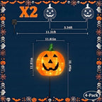 BRIGHTDECK Halloween Solar Pathway Lights Outdoor, LED Decor, Light Up Solar Stake Lights for Holiday, Halloween, Walkway, Sidewalk (Foldable Pumpkin, 4-Pack) - Image 5