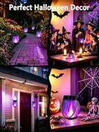 4 Pack Solar Lanterns Outdoor Waterproof Halloween Purple Solar Flame Light - Image 7