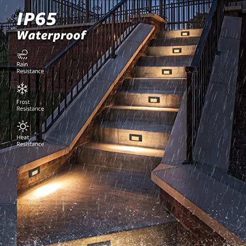 SUNVIE 5W Low Voltage Step Lights 6 Inch Outdoor Aluminum Brown, 12-Pack - Image 4