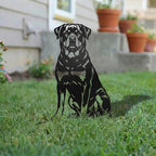 Dog Metal Garden Stake - Weatherproof Dog Silhouette Yard Art, Decorative Outdoor Sign for Lawn & Patio, Heartfelt Gift for Soft Rottweiler Lovers(Jump,10") - Image 2