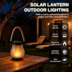 Kaliqo Solar Lantern Outdoor Lights, Realistic Dancing Flame Effect, Solar Powered Lanterns for Camping, 100% Waterproof, Hemp Rope Flame for Patio Garden Decor (2 PCS) - Image 5