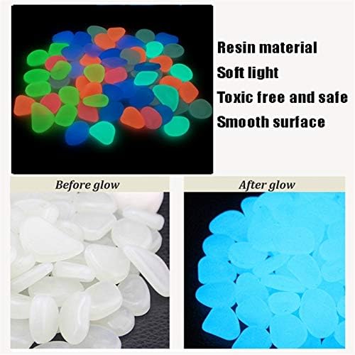 Glowing Stone White Pebbles in The Dark, Stone Used for Indoor and Outdoor Decoration of Garden Aquarium Fish Tank Sidewalk Flower Pots (Size : 300PCS) - Image 6