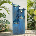 Autodaya 32" H 4-Tier Vase Ceramic Outdoor Water Fountain with LED Lights by Unknown