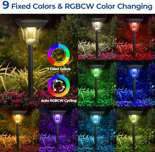 CINOTON RGBCW Solar Pathway Lights Outdoor, 3 Lighting Modes, 24 Pack - Image 2