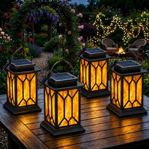 4 Pack Solar Lanterns Outdoor Waterproof Hanging Lights by JeTuvlie%C2%AE