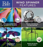Regal Art & Gift Wind Spinner, Outdoor Metal Kinetic Yard Art with Stake - Image 5