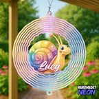 Personalized Snail Colorful Garden Wind Spinner, Custom Name 3D Kinetic Yard Ornament for Outdoor Lawn Decor Gifts - Image 2