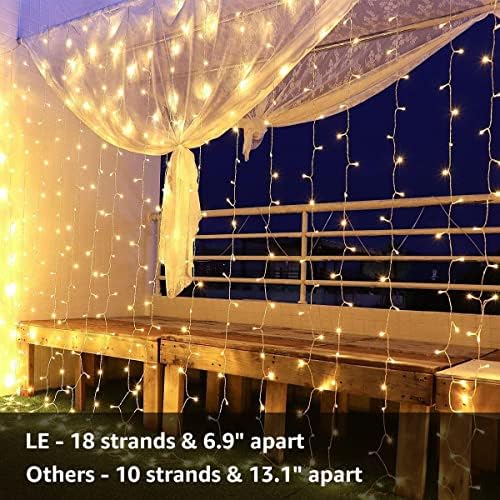 Lepro Lighting Ever Bundle - 306 LED Curtain Lights & 25 ft Solar Outdoor String Lights, Patio String Lights for Porch, Backyard, Deck, Garden, Gazebo, Pergola - Image 3