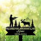 Personalized Hunter Grave Marker Moose Hunter Memorial Garden Stake 8-24 inch Hunter Dad Loss Gift, Hunter Memorial Gift Loss of Loved One (Moose Hunter) - Image 4