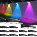 Brightever Solar Fence Lights Black 12-Pack, Color Changing & 7 Fixed Color by Brightever