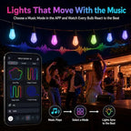 Outdoor String Lights for Patio,50FT RGBW App Remote,20 Bulbs - Image 6