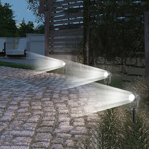 6000k,6 in 1,Solar Spot Lights Outdoor, Solar Powered RGB Landscape Lighting IP65 Waterproof Auto On/Off Spotlights for Outside Garden Yard Landscape Pathway Garage - Image 2