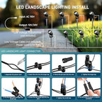 8 Pack Low Voltage Landscape Lights, Color Changing RGBW Spotlights - Image 6