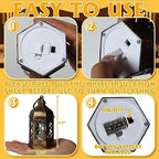 12-Pack Mini Gold Lanterns with Flickering LED Candles for Ramadan, Small Decorative Hanging Lanterns for Halloween, Christmas, Wedding, Lantern for Table Centerpiece, Garden Party Decor - Image 3