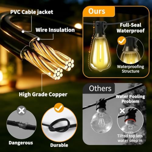 Solar Lights Outdoor, 40FT ST38 LED IP65 Waterproof Patio Lights - Image 6