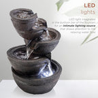 Alpine Corporation WIN1138 13" Indoor Tabletop Tiering Bowls Water Fountain with LED Lights – Cascading Water Feature for Home, Office, Meditation, and Relaxation, Dark Gray - Image 5