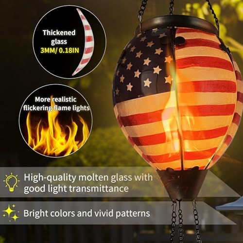 Hot Air Balloon Solar Lantern with Flame Flag - Image 4