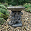 OLOMA Gothic Gargoyle Bird Bath Garden Statue Stone Fantasy Creature Outdoor Yard Decor Handcrafted Concrete Garden Ornament Weather Resistance Fantasy Sculpture by OLOMA
