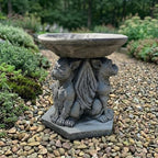 OLOMA Gothic Gargoyle Bird Bath Garden Statue Stone Fantasy Creature Outdoor Yard Decor Handcrafted Concrete Garden Ornament Weather Resistance Fantasy Sculpture by OLOMA