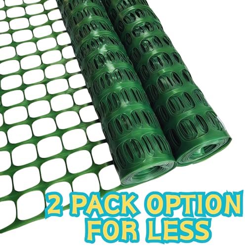PotatoLife 4'x100' Plastic Mesh Fence for Garden with 100 Zip Ties, Green - Image 6