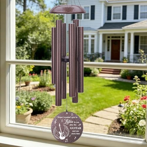 Personalized Guitar Memorial Wind Chimes Musical Theme - Image 4