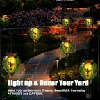 St Patricks Hot Air Balloon Solar Lantern - Patrick's Shamrock Glass Lantern, Simulated Flickering & Dancing Flame, Outdoor Hummingbird Hanging Yard Light for Patio Porch Decor Irish Clover Gift - Image 5