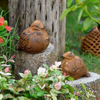 Sungmor 2PC Cast Iron Rust Bird Statues, Multi-Purpose Paperweight Doorstop - Image 3