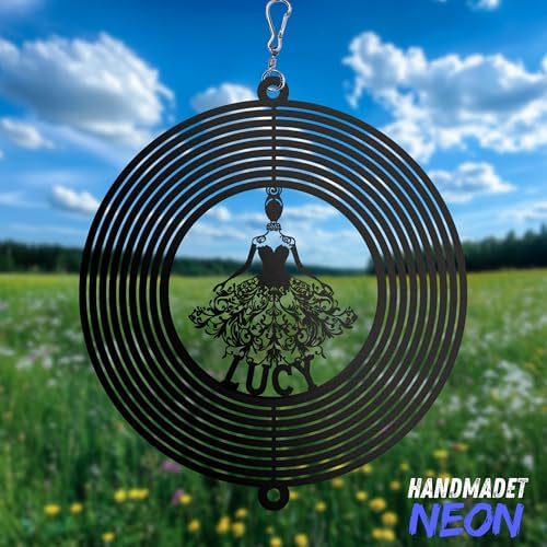 Personalized Ballerina Dancer Wind Spinner Sublimation Custom Name Ballet Dance Metal Art Laser Cut Design 3D Decor for Garden Yard Outdoor Indoor Patio Lawn Porch Girl Woman Gifts (Black) - Image 3
