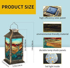 Solar Lantern Western Landscape Stained Glass Cactus Turquoise Outdoor Waterproof Garden Hanging Lantern Solar Powered Lighting Outside Table Lamp for Patio Deck Camping 1 Pack - Image 6