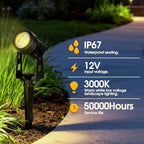 CPLIRIS Outdoor Landscape Lighting, LED Spot Lights Kit for Garden, Yard, House, Lawn, Tree, Flags, Fence Use, Warm White 2700k-3300k, IP67 Waterproof & Connectable - 4 Pack - Image 2
