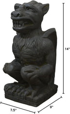 Nichols Brothers Screaming Dragon Gargoyle Outdoor Concrete Garden Statue 14" H in Dark Walnut - Image 2