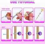 AIPRIDY DIY Crystal Beaded Fairy Wand Garden Stakes Kit, Colorful Decorative Wands with Assembly Guide, 12 or 10 Inch Threaded Rods,Outdoor Garden Decoration Set (238, Rainbow+Lighted Globes Top) - Image 5