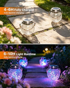 6 Pack Sun Power Cracked Glass Globe Lantern Hanging Color Lighting - Image 3