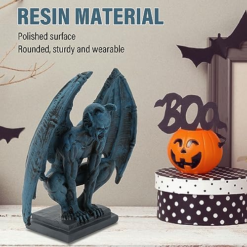 Zerodis Gargoyle Statue, Resin Gothic Sculpture Ornament Halloween Outdoor Decor Resin Medieval Sitting Gargoyle Statue Feng Shui Decor for Patio Yard Lawn Decorations - Image 2