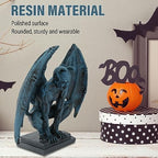 HEEPDD Lifelike Blue Gargoyle Statue for Garden Decor, 7.4 Inch Resin Outdoor Sculpture for Patio Lawn, Mysterious Gothic Figurine for Indoor Home Decoration - Image 5