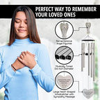 Angel Memorial Wind Chimes for Loss of Loved One - 34" Large Sympathy Wind Chimes, Memorial Gifts for Loss of Loved One Mother Father Husband Bereavement Chimes for Outside Deep Tone - Image 4