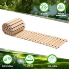 Landical 24ft Wooden Garden Pathway Walkway, Roll Out Outdoor Path,Natural - Image 4