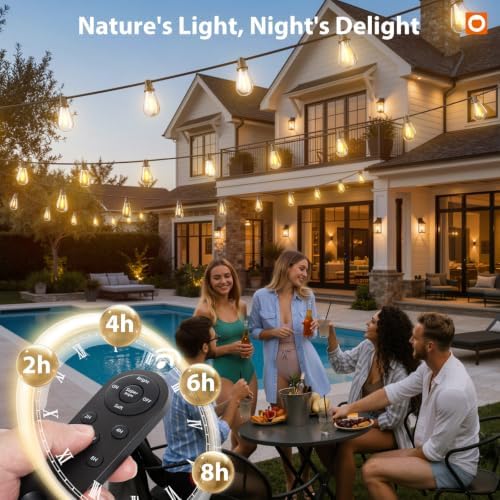 addlon 54FT(48FT+6) Solar String Lights Outdoor, Waterproof, Last 20+ Hrs - Image 7