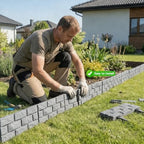10 Pcs - Landscape Edging Faux Stone Garden Edging Border,17FT,7 in Tall Decorative Stone-Look Garden Border for Flower Bed Edging,Lawn,Landscaped Yard,Trees and Gardens,Grey - Image 4