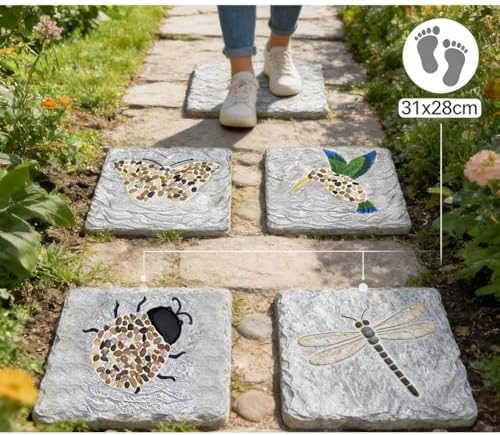 Garden Decor, Double Footprint Stepping Stones, Handcrafted Outdoor Path Accents for Courtyard and Lawn - Image 5