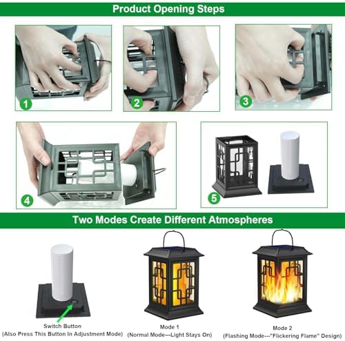 Solar Lanterns Outdoor Waterproof, Hanging Solar Lights 4 Pack - Image 5