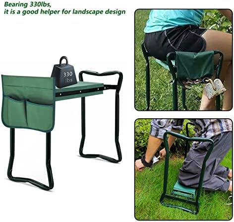 Garden Kneeler Seat Portable Garden Folding Seat EVA Foam Pad with Tool Bag Pouch - Image 5