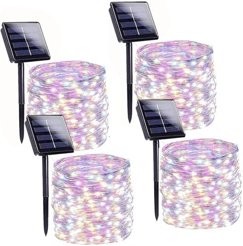 Solar String Lights Outdoor, 4Pack 800LED 288FT Fairy Lights, Multicolor by BHCLIGHT