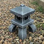 OLOMA Japanese Pagoda Garden Statue Concrete Zen Stone Outdoor Decor Buddhist Lantern Handmade Asian Yard Ornament Patio Lawn Sculpture Meditation Accent Gift - Image 3