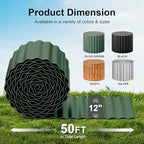 Land Guard Corrugated Metal Garden Edging, 12"×50Ft Steel Landscape Edging, Corrugated Metal Yard Edging Borders, Steel Edging for Landscaping, Garden Fence, Lawn, Flower Bed (Olive-Green) - Image 2