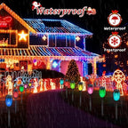 Christmas Decorations Outdoor, Multicolor Flickering Solar Christmas Lights - Image 4