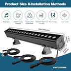 Linkable RGBCW Wall Washer Lights , 90W Smart LED Stage Wash Light Bar - Image 4