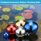 M METERXITY 2-Pack Garden Gazing Globes Ball 4.7 Inch 201 Stainless Steel Hollow Mirror Reflective Floating Ball for Garden/Pond/Home/Yard Outdoor Decoration [Gloss Black] - Image 7