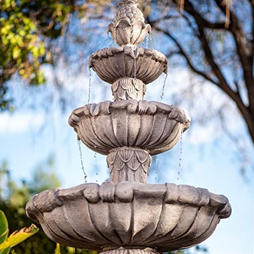 XBrand Large Outdoor Electric Bird Bath Fountain 58.3", 3-Tier Garden Water Fountain with Pump, Classic Leaf Design, Resin Floor Fountain for Yard, Lawn, Patio & Porch - Image 6